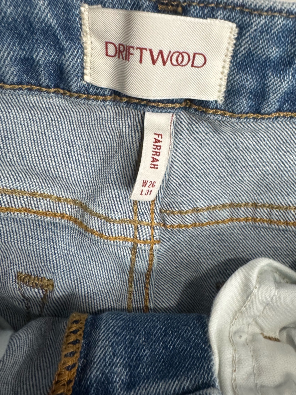 Driftwood  X Free People Farrah Split Hem Flare Boho Embroidered Jeans Size 26 - Picture 9 of 13